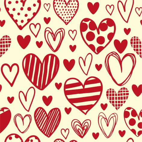 on white.webp Transfer Sheets; Hearts Drawing  - Bag of 30